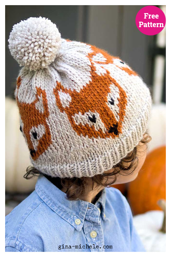 Colorwork Fox Hat Free Knitting Pattern