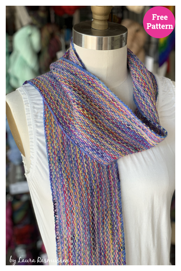 Skinny Linny Linen Stitch Scarf Free Knitting Pattern