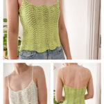 Summer Lace Wavy Cami Free Knitting Pattern and Video Tutorial