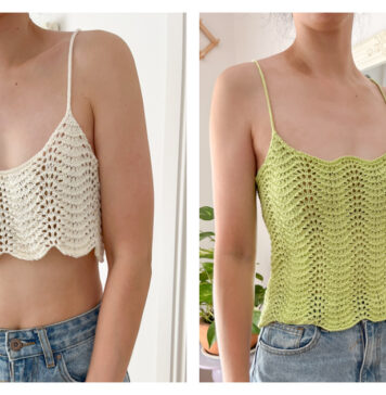 Summer Lace Wavy Cami Free Knitting Pattern and Video Tutorial