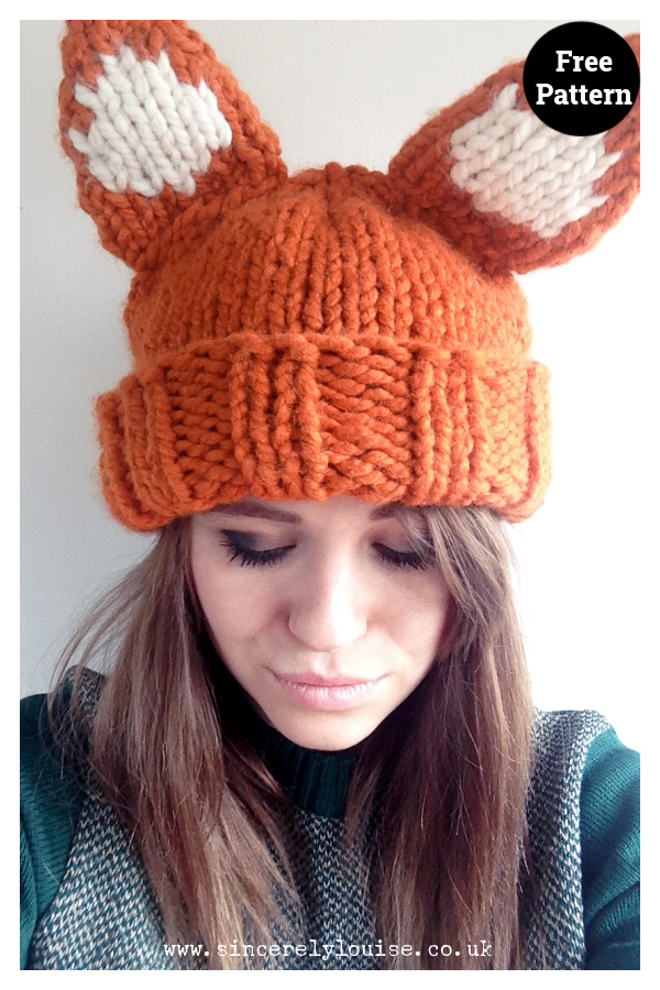 Super Chunky Fox Hat Free Knitting Pattern