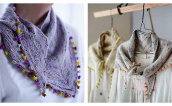 Tiny Tassels Shawlette Free Knitting Pattern