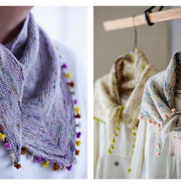 Tiny Tassels Shawlette Free Knitting Pattern