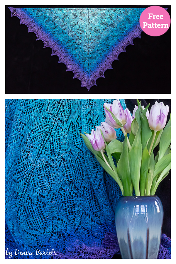 A Blessing of Bellflowers Shawl Free Knitting Pattern 