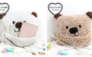 Bear Book Cushion Free Knitting Pattern