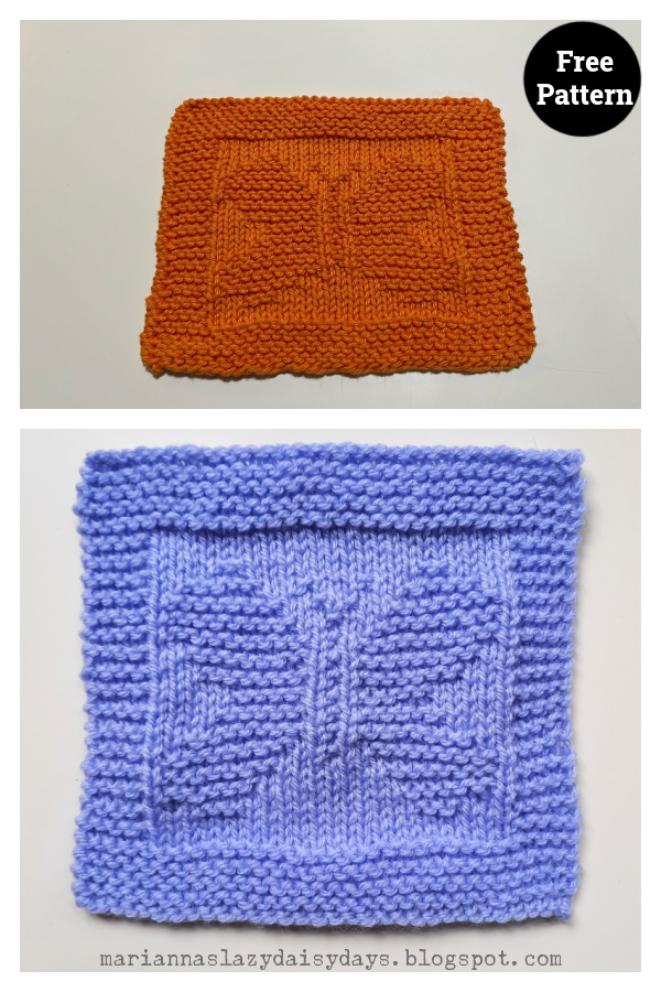 Butterfly Picture Square Free Knitting Pattern