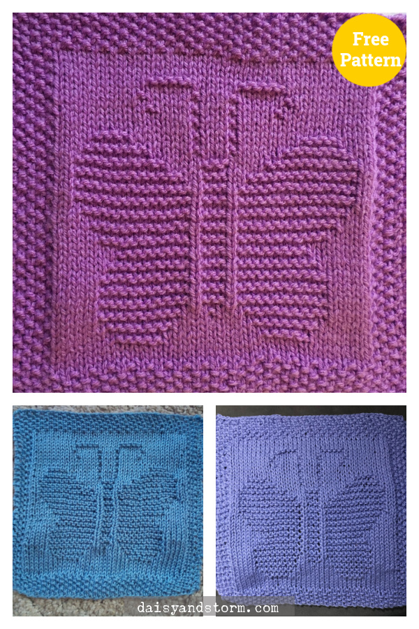 Butterfly Washcloth Free Knitting Pattern