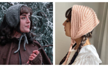 Cap Bonnet Free Knitting Pattern