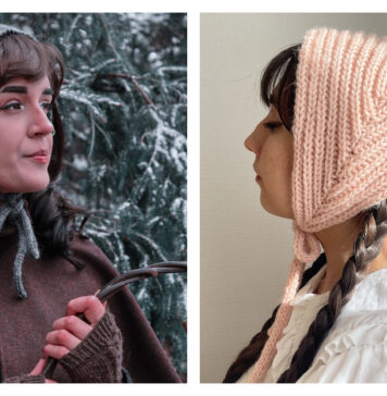 Cap Bonnet Free Knitting Pattern