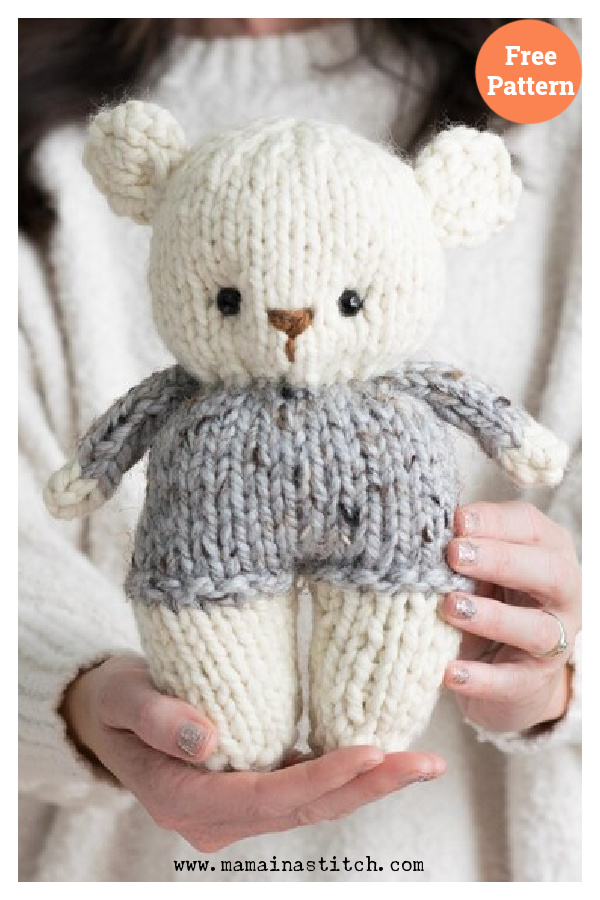 Easy Teddy Bear Free Knitting Pattern