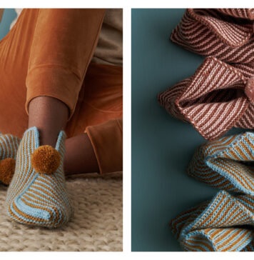 Fold Slippers Free Knitting Pattern