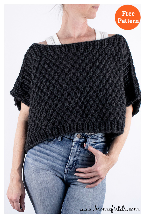 Frosty Moon Poncho Free Knitting Pattern