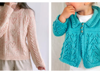 Lace Heart Sweater Knitting Patterns