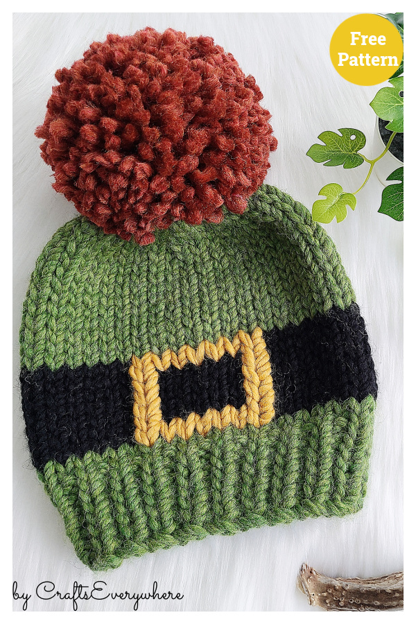 St. Patrick’s Day Lucky Beanie Free Knitting Pattern