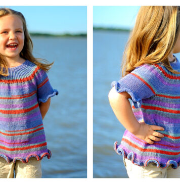 Ruffled Summer Top Free Knitting Pattern