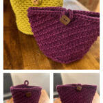 Basket with Toggle Closure Free Knitting Pattern