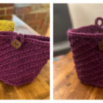 Basket with Toggle Closure Free Knitting Pattern