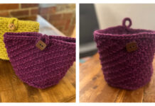 Basket with Toggle Closure Free Knitting Pattern