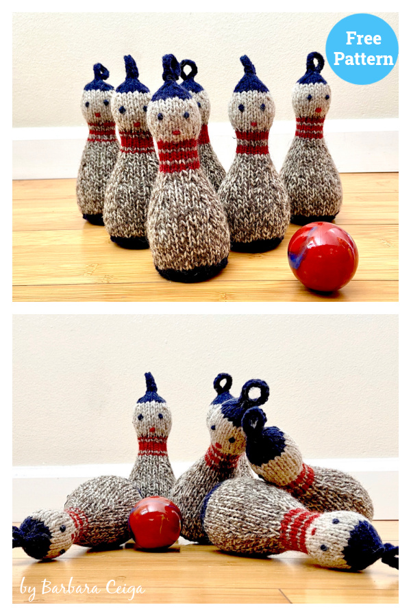 Bowling Skittles Free Knitting Pattern