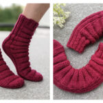 Caterpillar No-Heel Socks Free Knitting Pattern and Video Tutorial