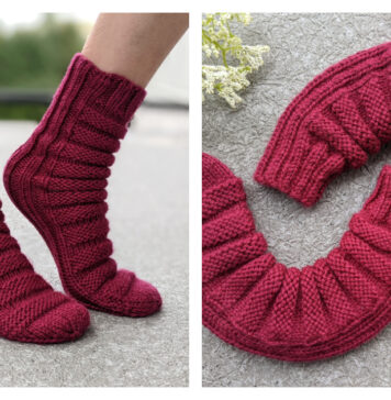 Caterpillar No-Heel Socks Free Knitting Pattern and Video Tutorial