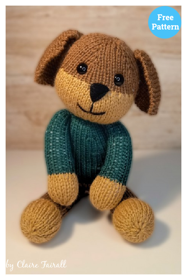 Dennis Dog Soft Toy Free Knitting Pattern