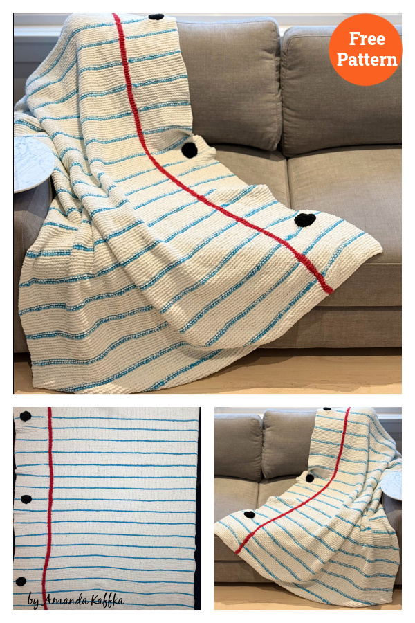 Notepaper Blanket Free Knitting Pattern