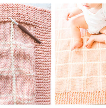 Plaid Blanket Free Knitting Pattern