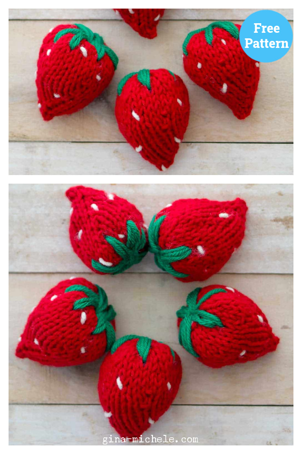 Plush Strawberry Free Knitting Pattern