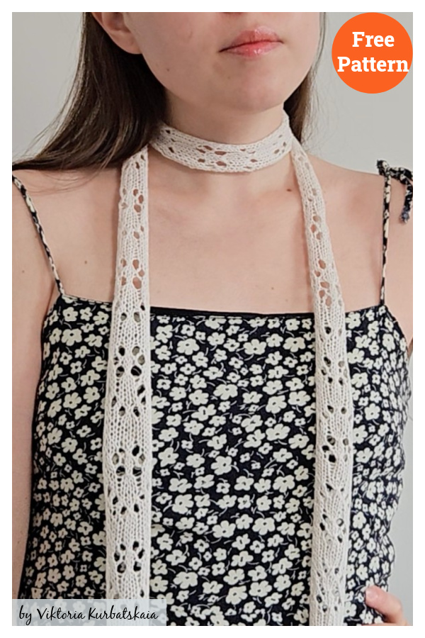 Skinny Lace Scarf Free Knitting Pattern