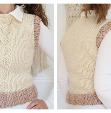 Catherine Cable Vest Free Knitting Pattern