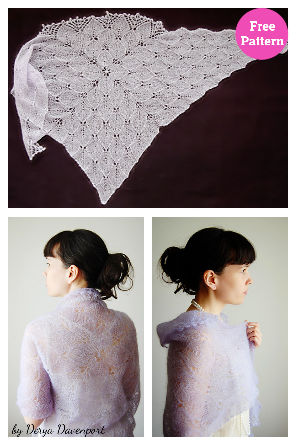 Lilaceous Shawl Free Knitting Pattern 