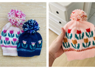 Tulips Hat Free Knitting Pattern
