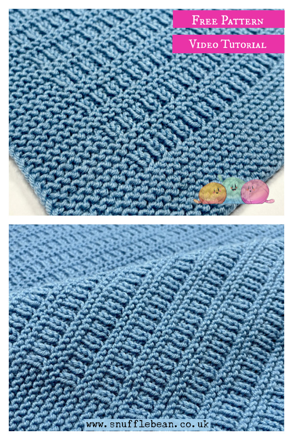 Archie Baby Blanket Free Knitting Pattern and Video Tutorial