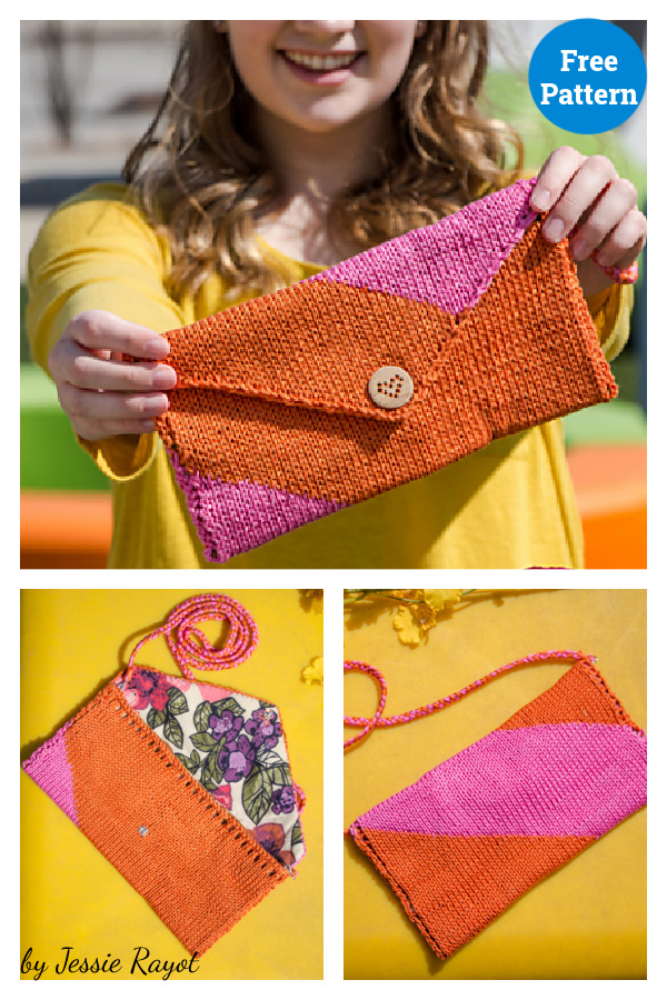 Bright Day Envelope Clutch Free Knitting Pattern