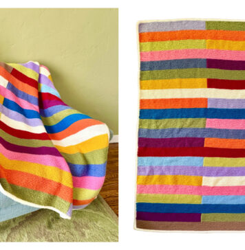 Color Cascade Blanket Free Knitting Pattern