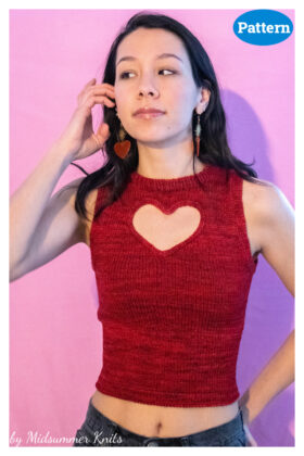 Heart Cut-out Knit Top