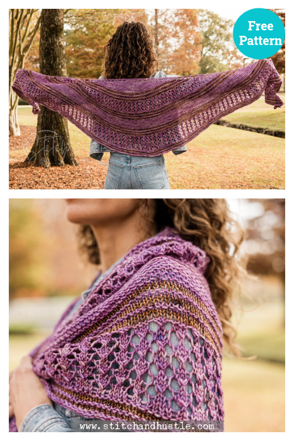 Modified Butterfly Shawl Free Knitting Pattern