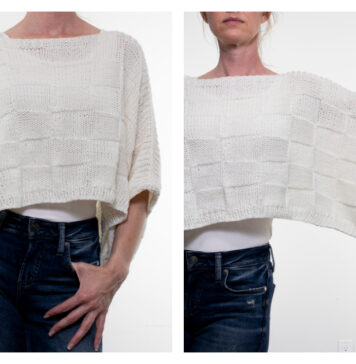 Quilted Poncho Free Knitting Pattern