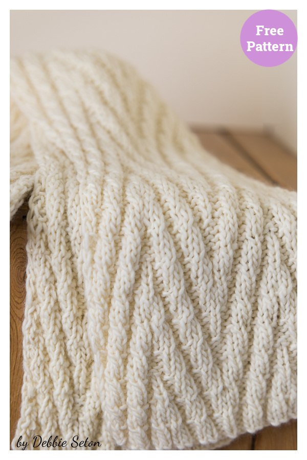 Reversible Chevron Scarf Free Knitting Pattern