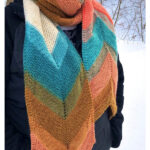 Self-Striping Chevrons Scarf Free Knitting Pattern