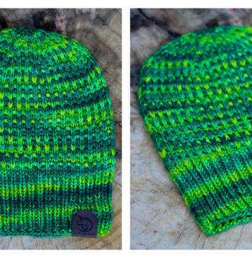 Simple Slipped Textured Hat Free Knitting Pattern