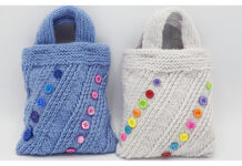 Buttons Galore Bag Free Knitting Pattern