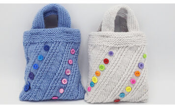 Buttons Galore Bag Free Knitting Pattern