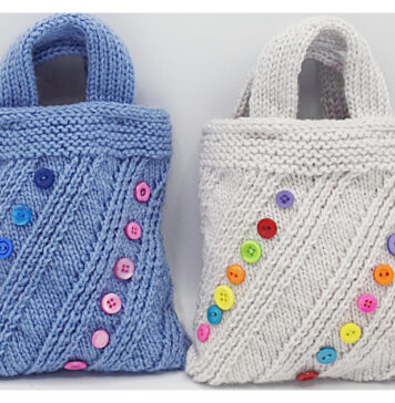Buttons Galore Bag Free Knitting Pattern