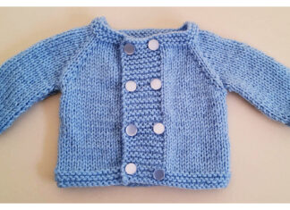 Double Breasted Baby Cardigan Free Knitting Pattern