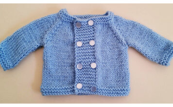 Double Breasted Baby Cardigan Free Knitting Pattern
