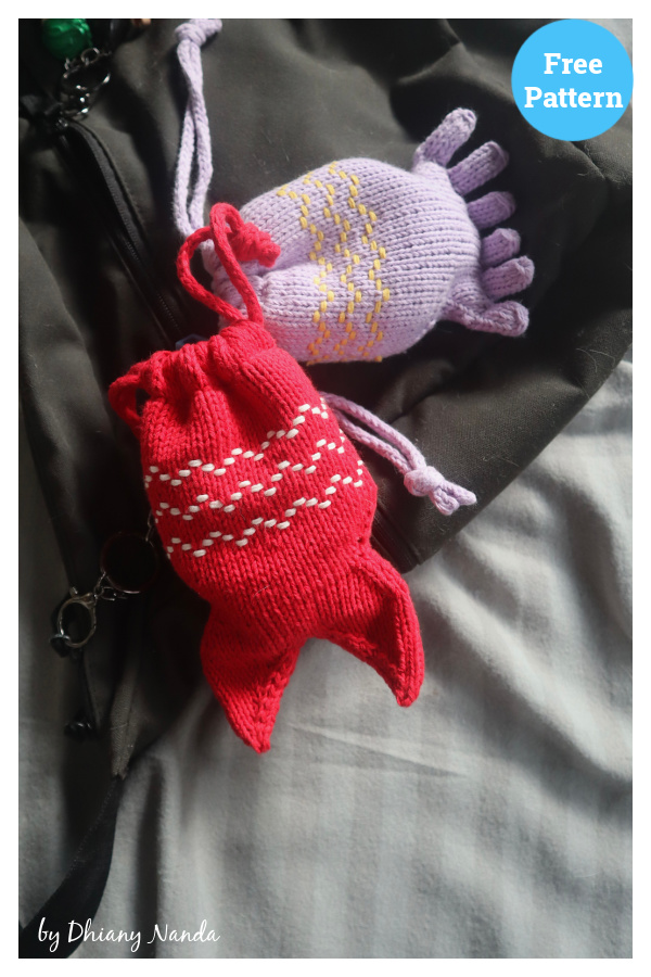 Koinobori Pouch Free Knitting Pattern