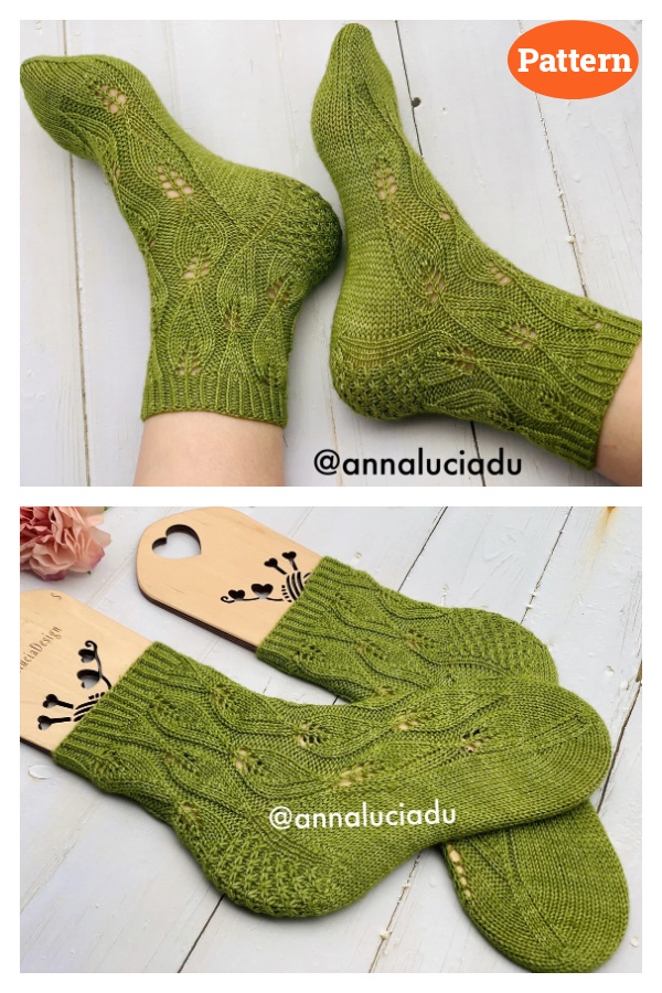 Leaf Lace Socks Knitting Pattern