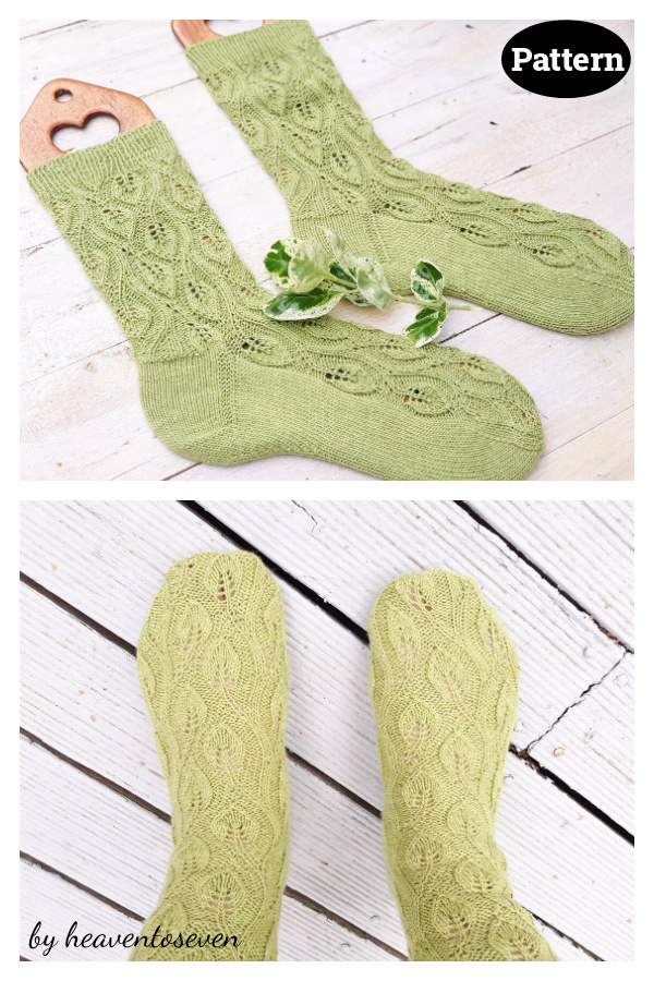 Leaf Twine Socks Knitting Pattern